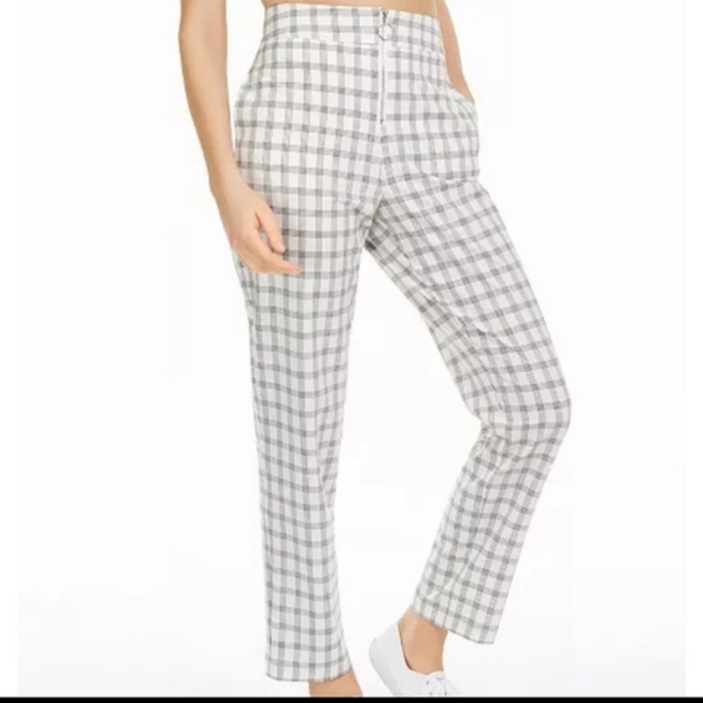 Danielle Bernstein plaid pants high rise NWT